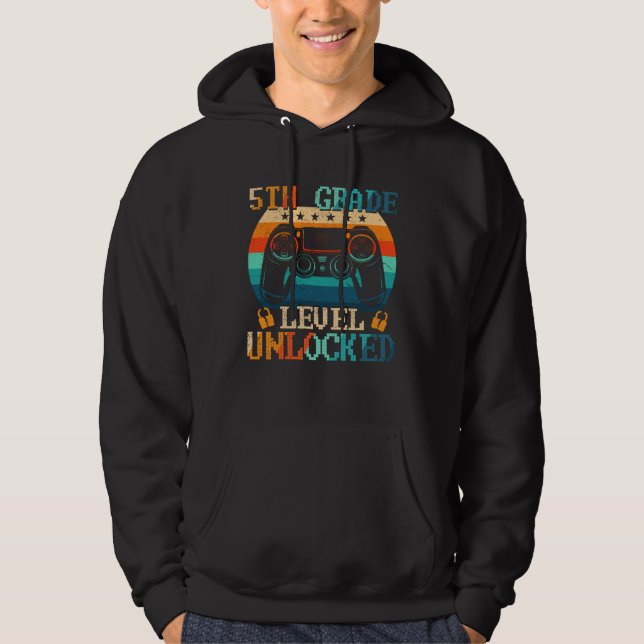 5th Grade Level Unlocked Gamer First Day Of School Hoodie (Front)