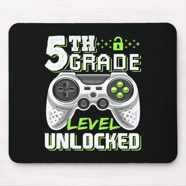 5th Grade Level Unlocked Video Game Back To School Mouse Pad (Front)