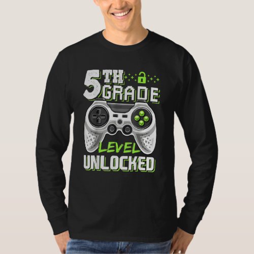 5th Grade Level Unlocked Video Game Back To School T_Shirt