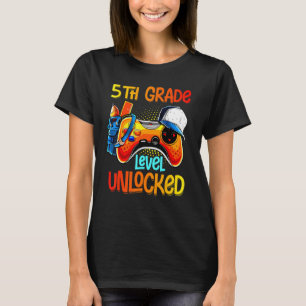 5th Grade Level Unlocked Video Game Back to School T-Shirt