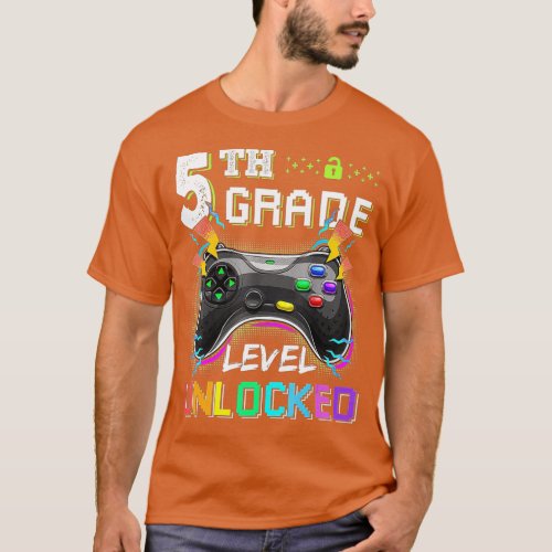 5th Grade Level Unlocked Video Game Back to School T_Shirt