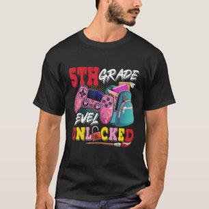 5Th Grade Level Unlocked Video Game Back To School T-Shirt