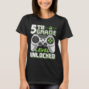 5th Grade Level Unlocked Video Game Byck To School T-Shirt