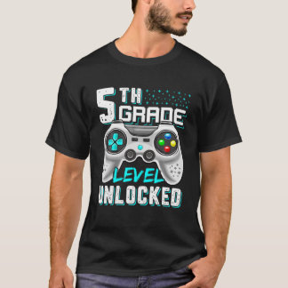 5Th Grade Level Unlocked Video Gamer For Boy Girl T-Shirt