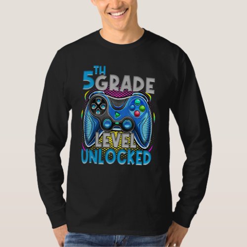 5th Grade Level Unlocked Video Games Kids Back To  T_Shirt
