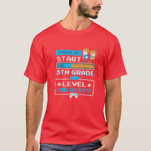 5Th Grade Level Unlocked Video Games Lovers Design T-Shirt