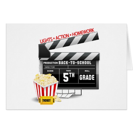 5th Grade Movie Clapboard Cards (Front Horizontal)