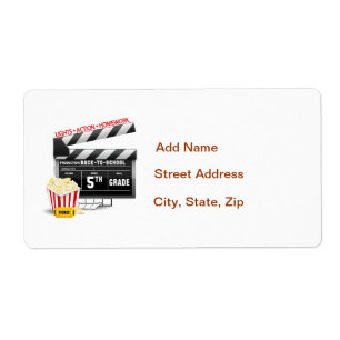 5th Grade Movie Clapboard Label