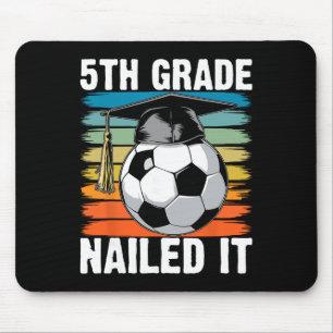 5th Grade Nailed It Soccer Ll Graduation Cap Retro Mouse Pad