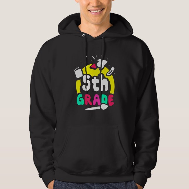 5th Grade Pupil Grader Class School Hoodie (Front)
