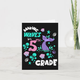 5th Grade Pupil Happy 1st Day Back To School Merma Card