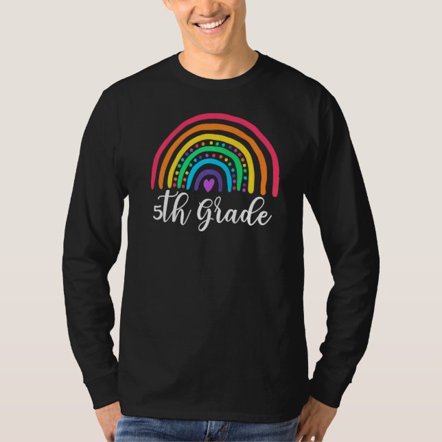 5th Grade Rainbow Girls Boys Teacher Team Fifth Gr T-Shirt (Front)