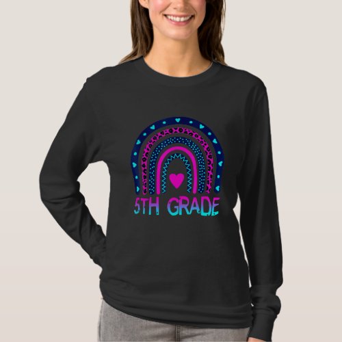 5th Grade Rainbow Teacher Hello First Grade Back T T_Shirt