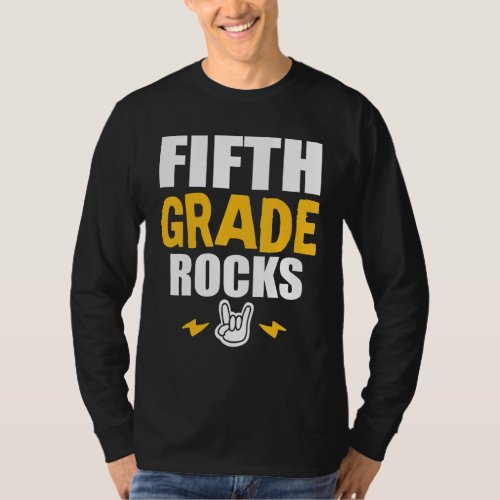 5th Grade Rocks   Back To School Music Teacher Stu T_Shirt