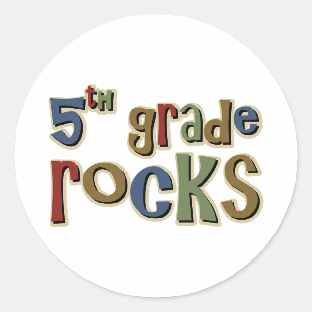 5th Grade Rocks Fifth Classic Round Sticker (Front)