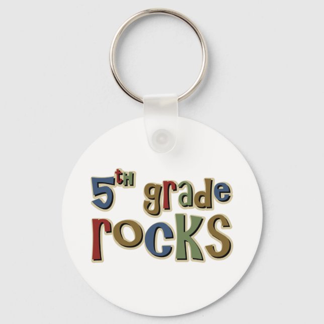 5th Grade Rocks Fifth Keychain (Front)