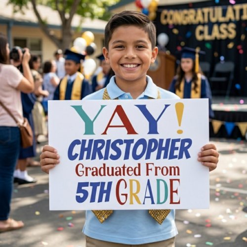 5th Grade School Graduation Foam Board