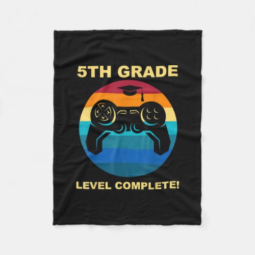 5th Grade School Level Complete Graduation Gamer Fleece Blanket