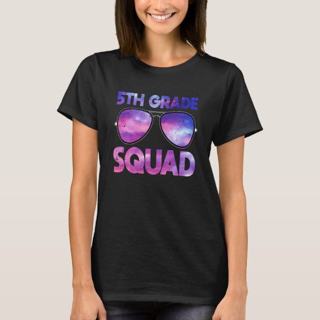 5th Grade Squad Fifth Grade First Day School Back  T-Shirt (Front)