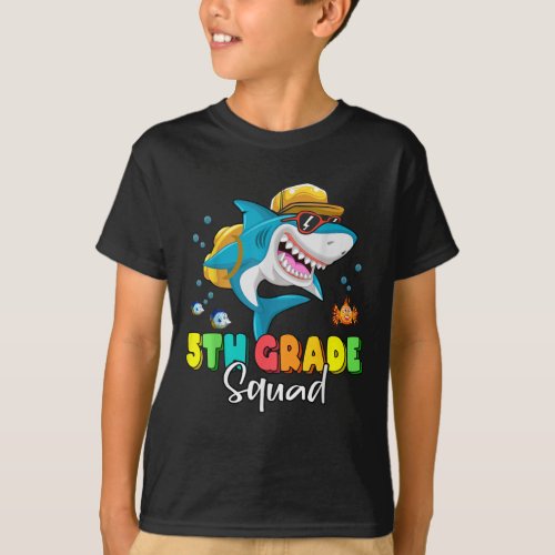 5th Grade Squad Funny Shark Backpack T_Shirt