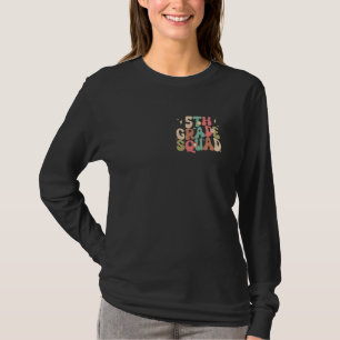 5th Grade Squad Groovy Back to School Cute Teacher T-Shirt