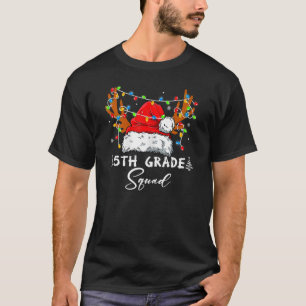 5th Grade Squad Plaid Reindeer Santa Hat Teacher C T-Shirt