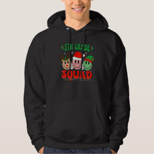 5th Grade Squad Retro Groovy Christmas Teacher Lif Hoodie
