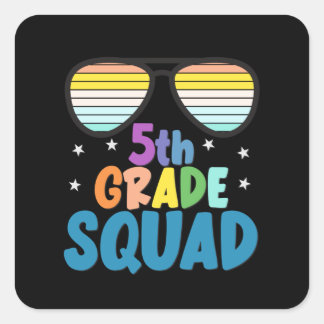 5th Grade Squad Square Sticker
