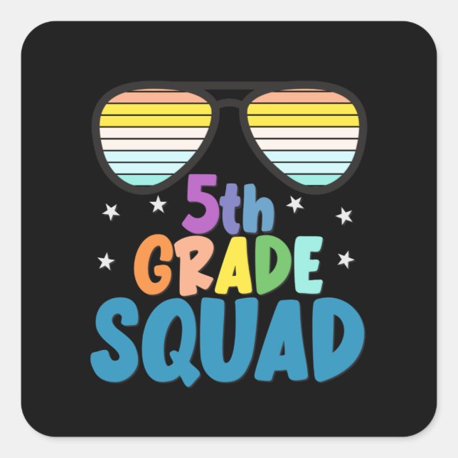 5th Grade Squad Square Sticker (Front)