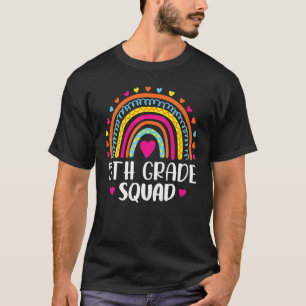 5th Grade Squad Teacher Student Rainbow 100th Day T-Shirt