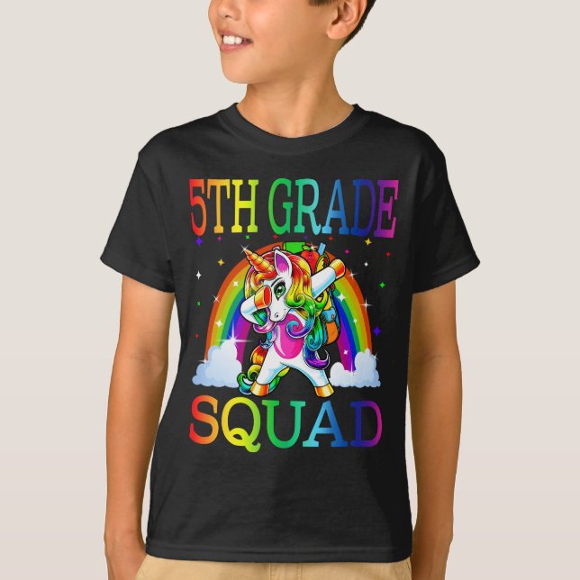 5th Grade Squad Unicorn Back To School T-Shirt (Front)