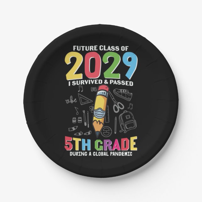 5th Grade Teacher 5th Grade During A Global Paper Plates (Front)