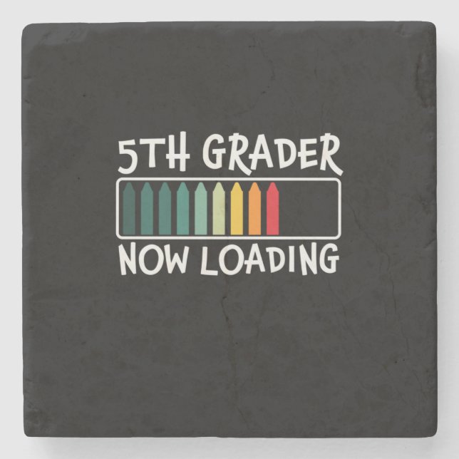 5th Grade Teacher 5th Grade Now Loading Stone Coaster (Front)