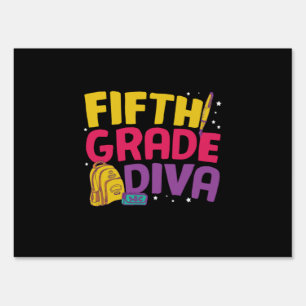 5th Grade Teacher Fifth Grade Diva Sign