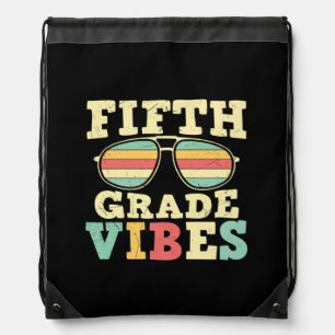 5th Grade Teacher Fifth Grade Vibes Drawstring Bag