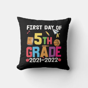 5th Grade Teacher First Day Of 5th Grade Throw Pillow