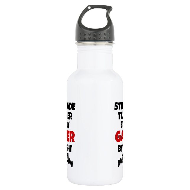 5th Grade Teacher Gamer Water Bottle (Front)