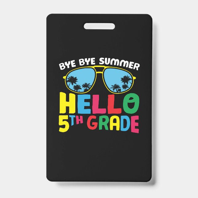 5th Grade Teacher Hello 5th Grade Badge (Front)