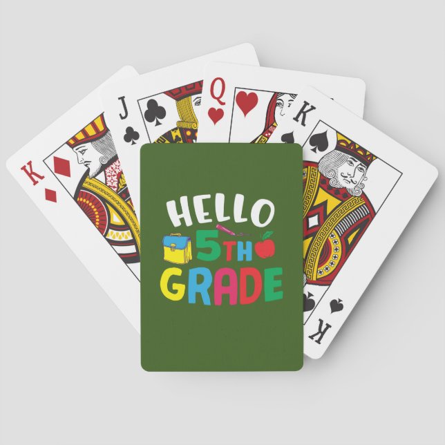 5th Grade Teacher Hello Fifth Grade Poker Cards (Back)