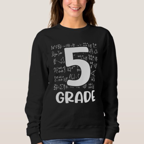 5th Grade Typography Fifth Grade Teacher Team Back Sweatshirt