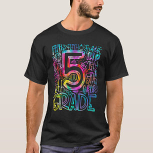 5th Grade Typography Team Fifth Grade Teacher Back T-Shirt