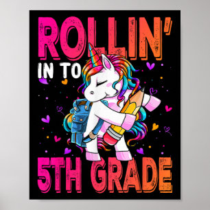 5th Grade Unicorn Back To School First Day Of Scho Poster