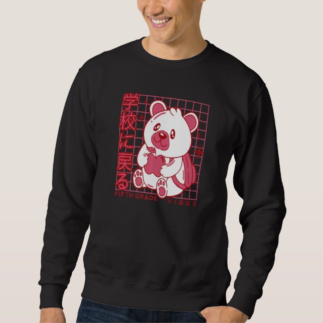 5th Grade Vibes Back to School Teddy Bear Japanese Sweatshirt (Front)