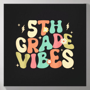 5th Grade Vibes Groovy Back To School Canvas Photo Tile