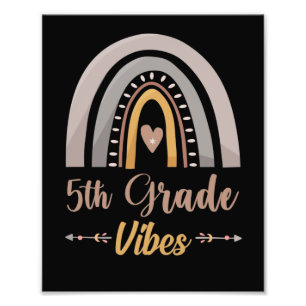 5th Grade Vibes Rainbow Fifth Grade Back to School Photo Print