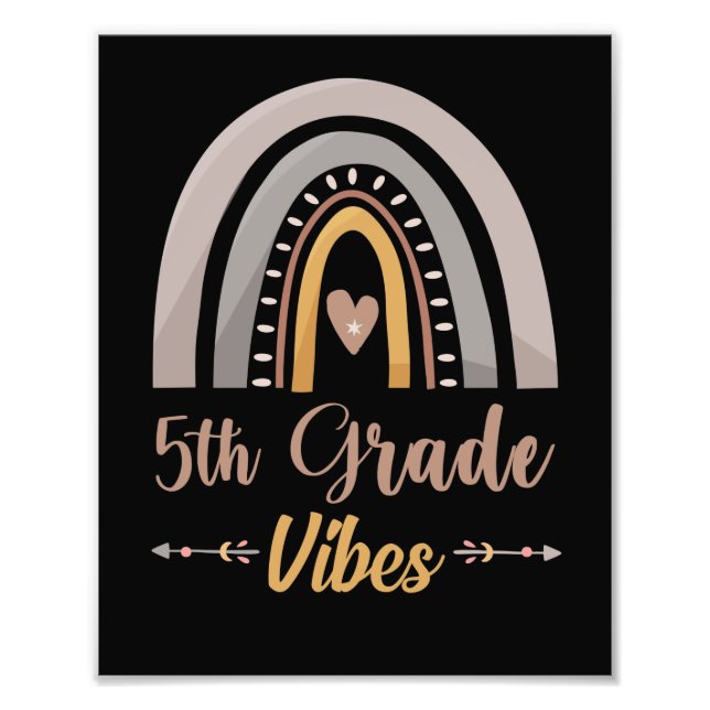 5th Grade Vibes Rainbow Fifth Grade Back to School Photo Print (Front)