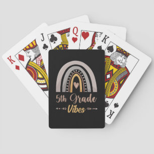 5th Grade Vibes Rainbow Fifth Grade Back to School Poker Cards