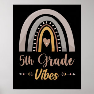 5th Grade Vibes Rainbow Fifth Grade Back to School Poster