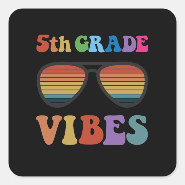 5th Grade Vibes Square Sticker (Front)