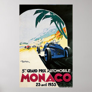 5th Grand Prix de Monaco, 1933 Vintage Poster
